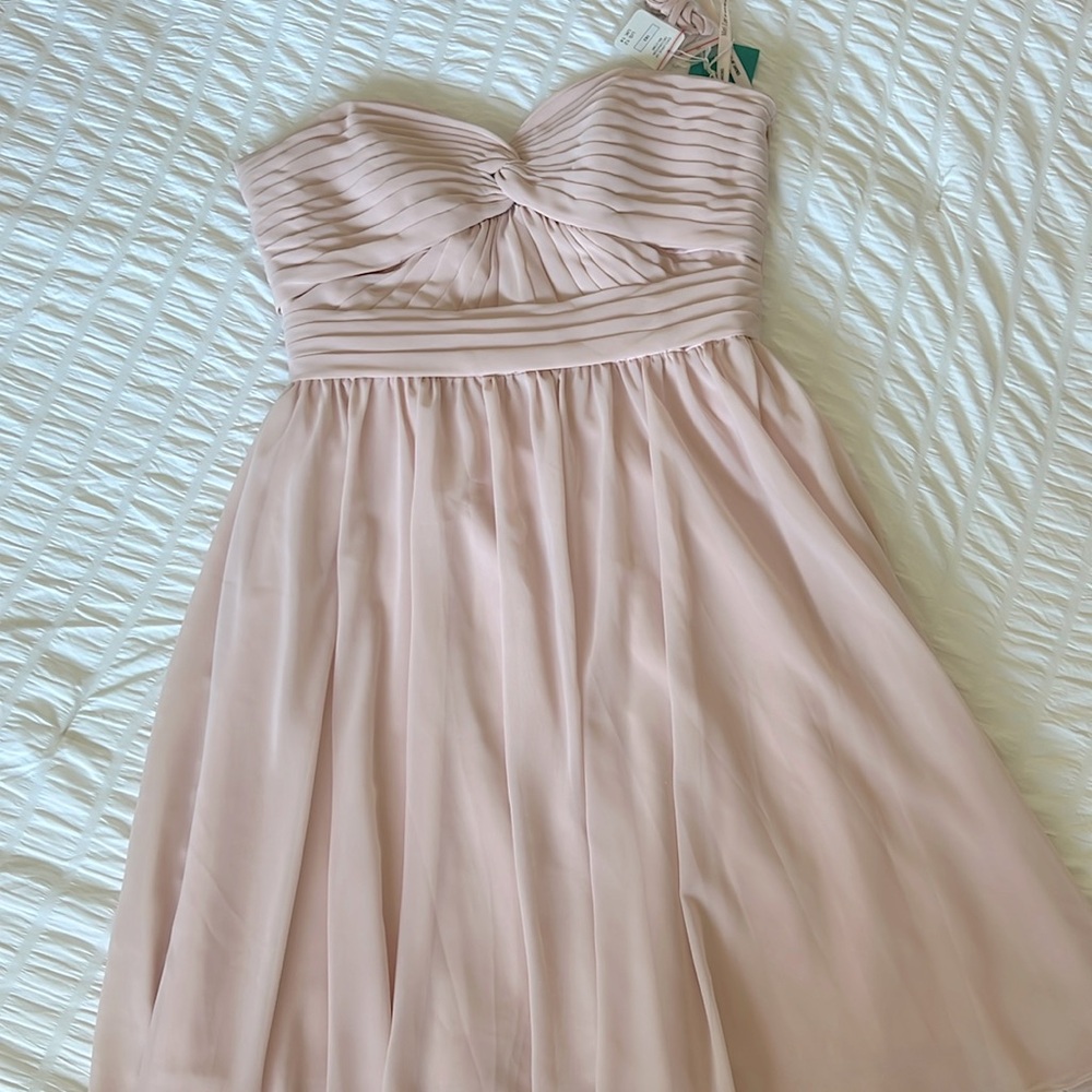 Mori Lee AFFAIRS bridesmaid dress Size 12 color Blush (pink) Chiffon